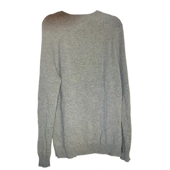 MAGASCHONI Mens Size XL/T Classic Gray Crew Neck Raglan Sleeve Lambswool Sweater - Picture 2 of 6